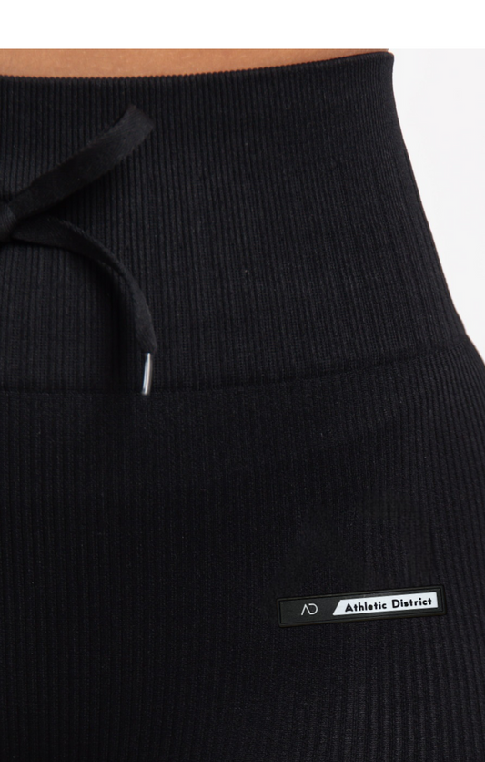 ATHLETIC DISTRICT - bequeme Ripp Sportleggins Seamless- Schwarz