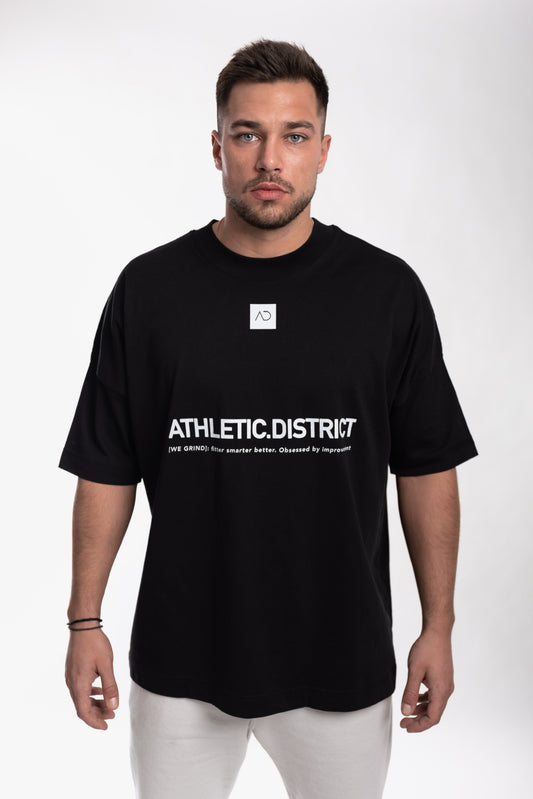 Athletic District - WE GRIND Kollektion - Organic Oversize T-Shirt-black grey print