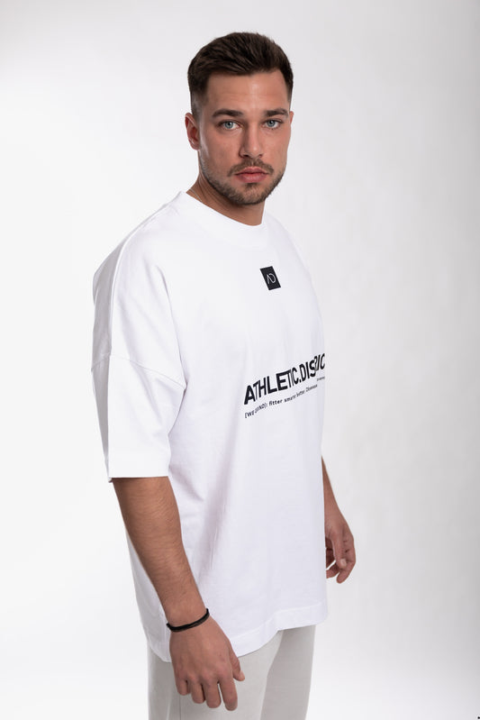 Athletic District - WE GRIND Kollektion - Organic Oversize T-Shirt-white black print
