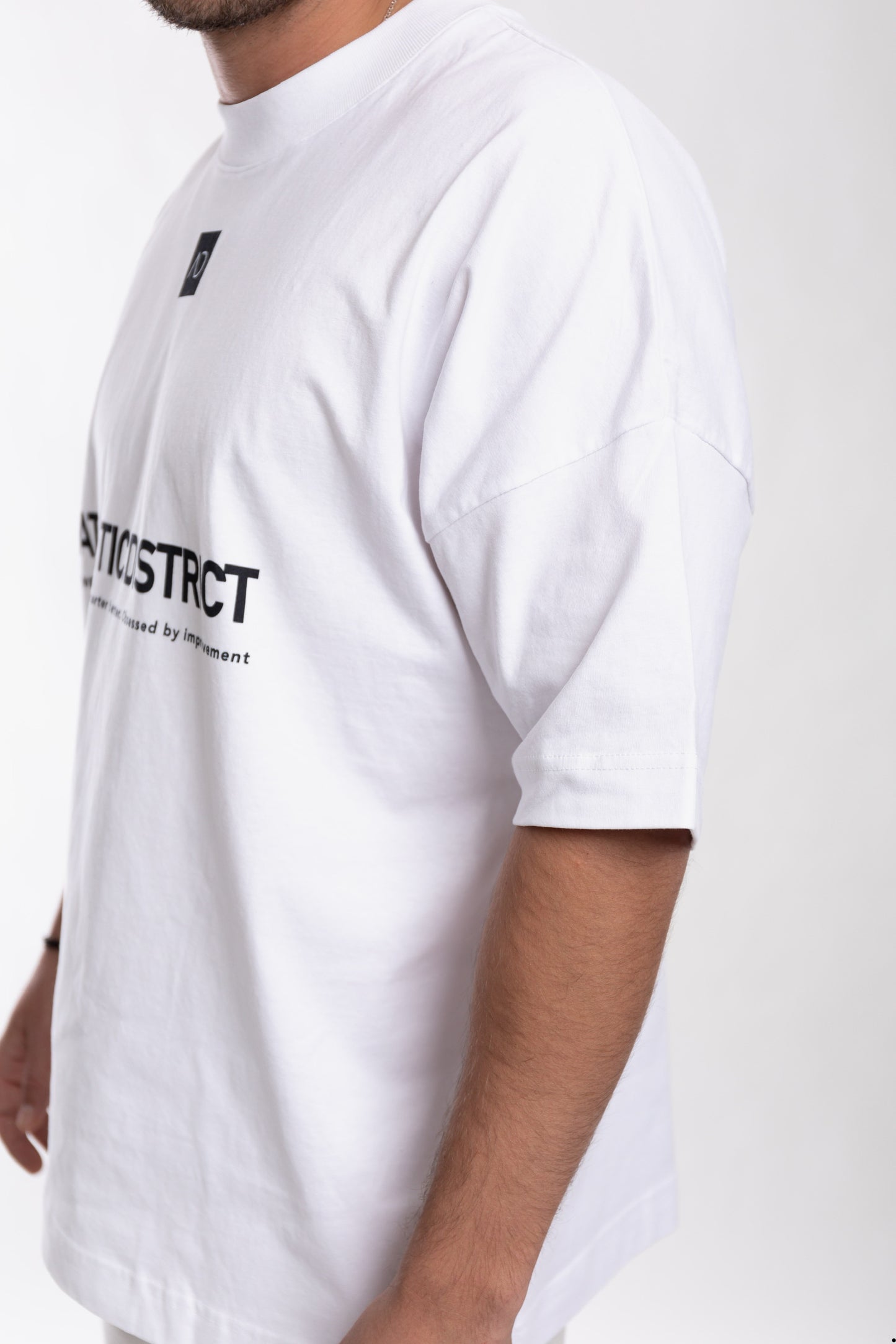 Athletic District - WE GRIND Kollektion - Organic Oversize T-Shirt-white black print