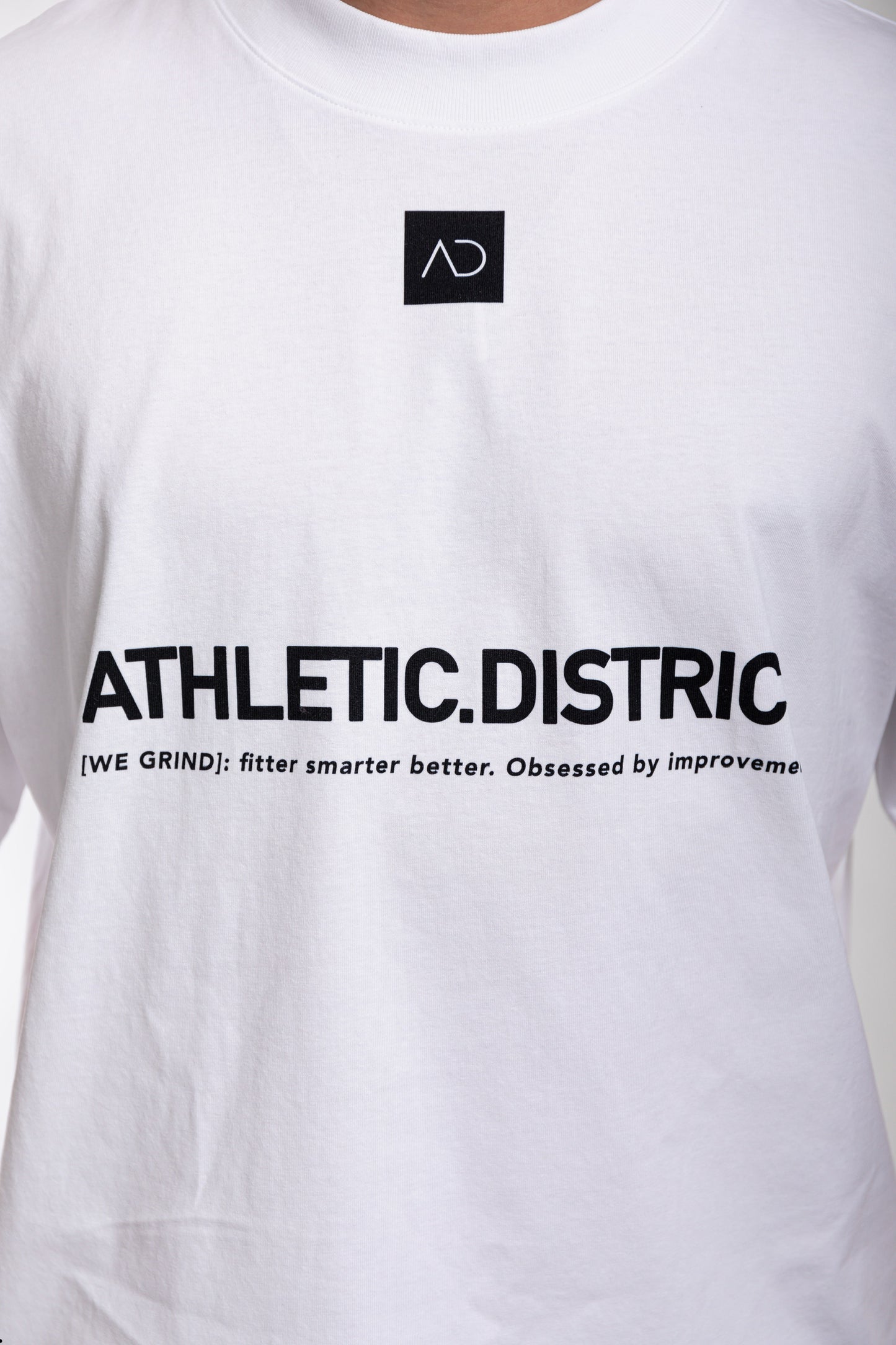Athletic District - WE GRIND Kollektion - Organic Oversize T-Shirt-white black print