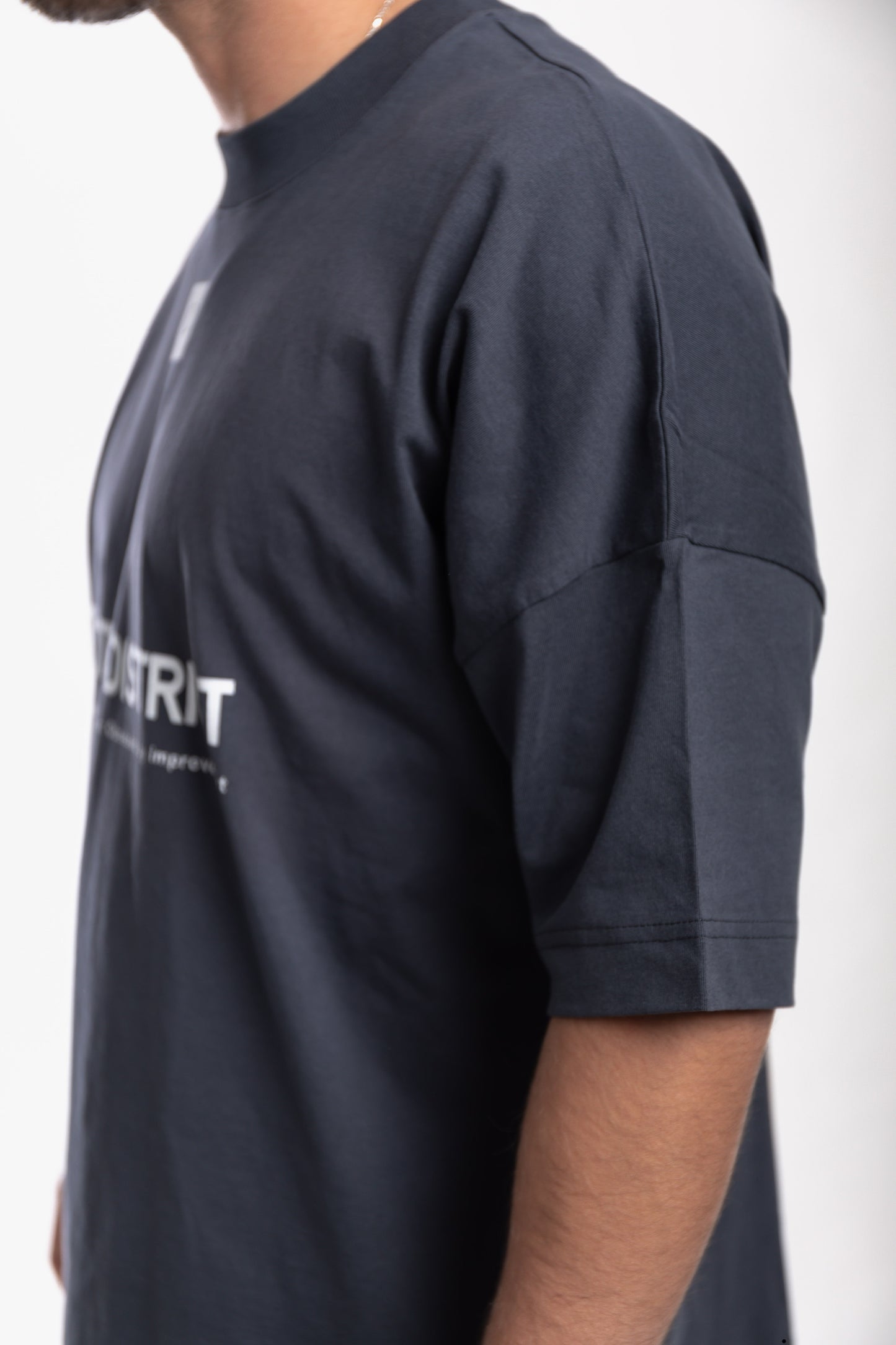 Athletic District - WE GRIND Kollektion - Organic Oversize T-Shirt - dark blue grey print