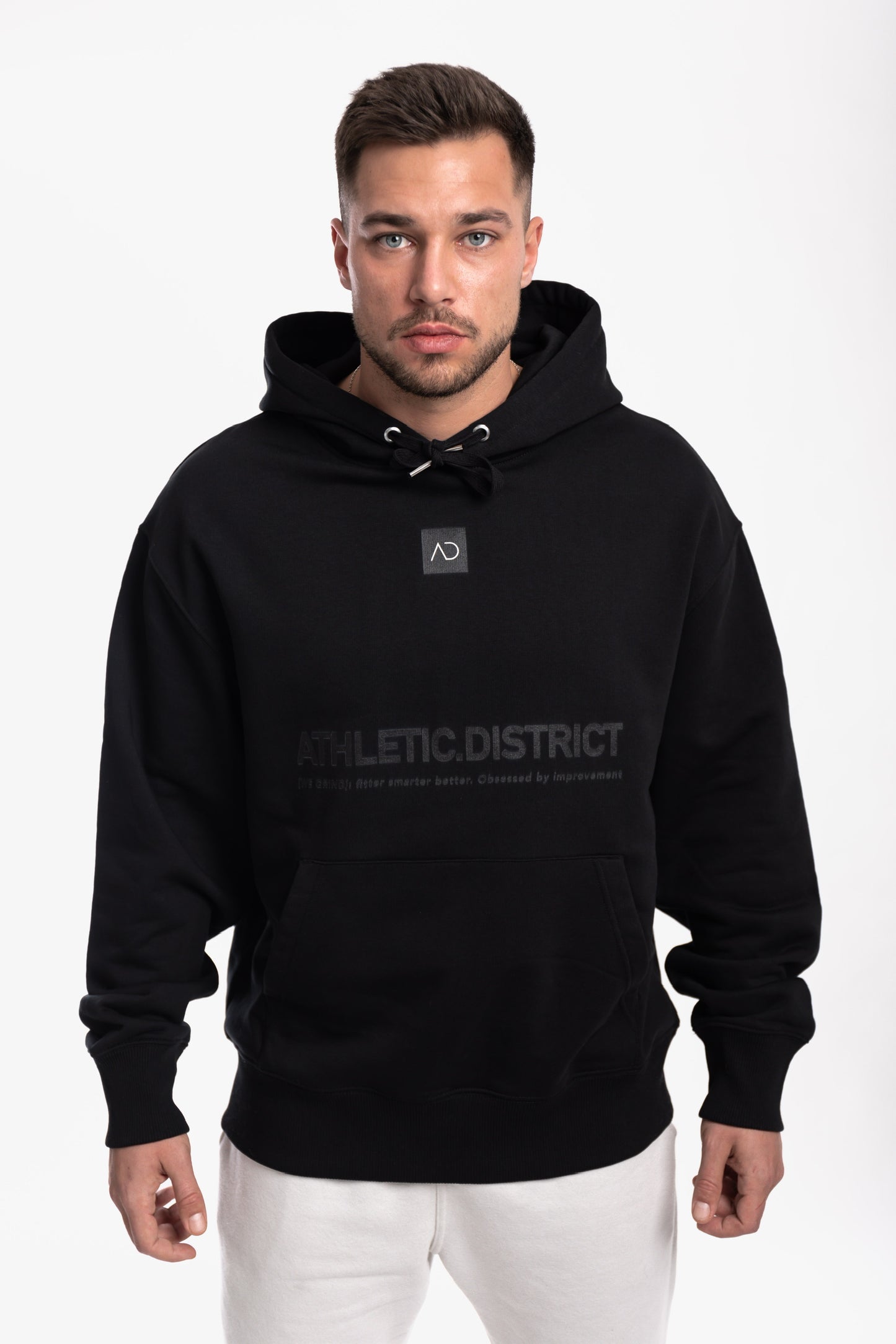 Athletic District - WE GRIND Kollektion - Organic Oversized Hoodie - black on black