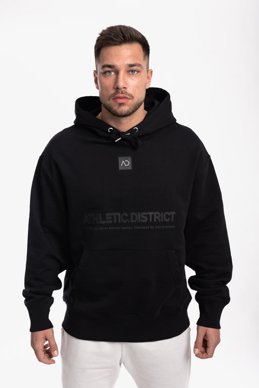 Athletic District - WE GRIND Kollektion - Organic Oversized Hoodie - black on black