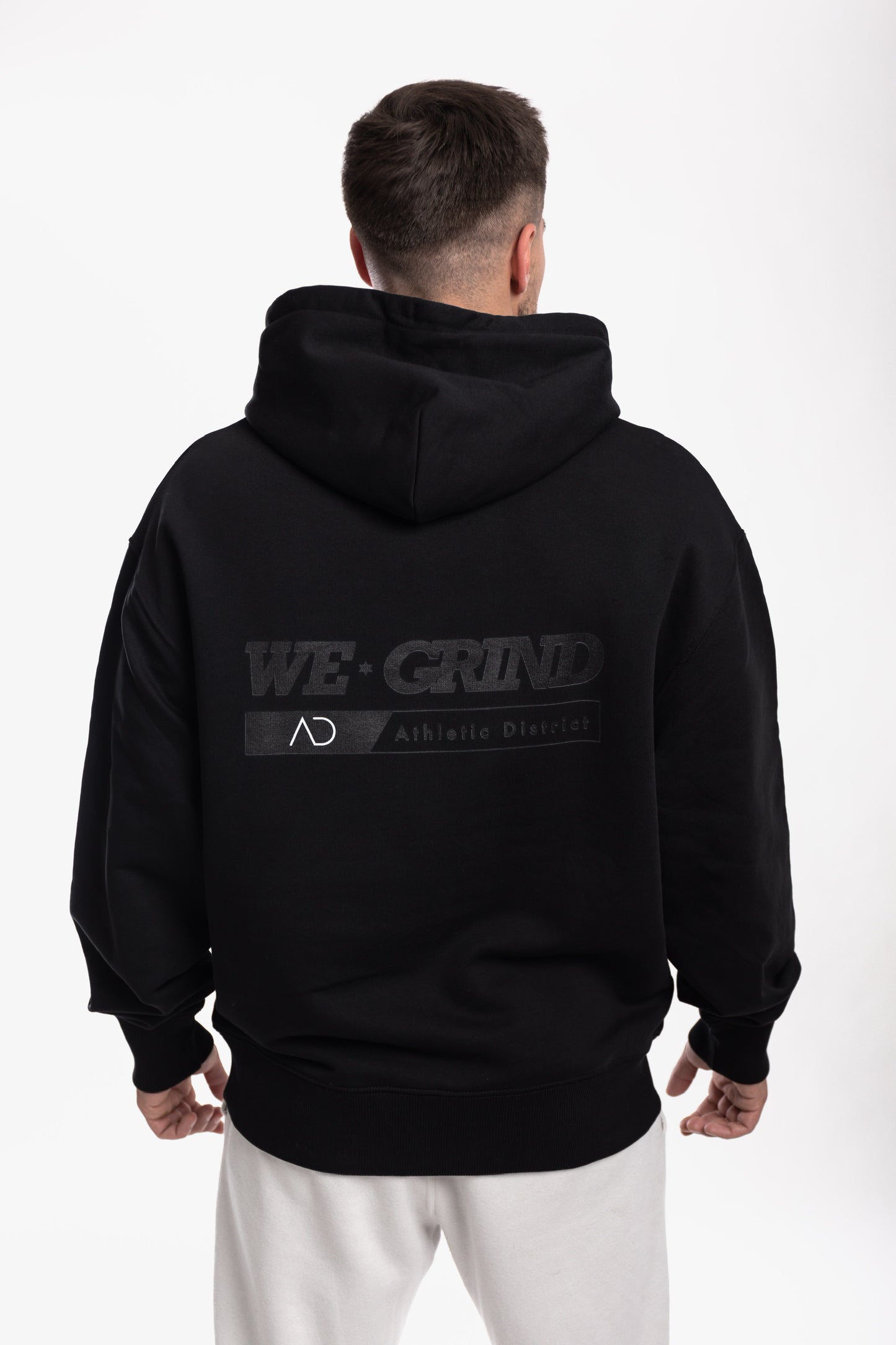 Athletic District - WE GRIND Kollektion - Organic Oversized Hoodie - black on black