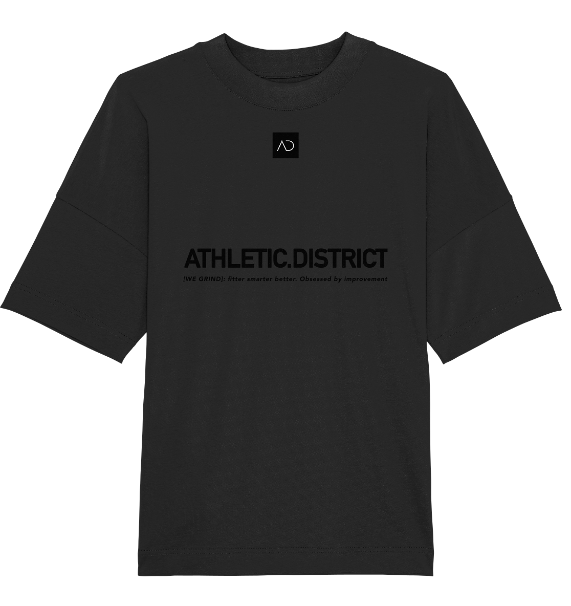 Athletic District - WE GRIND Kollektion - Organic Oversize T-Shirt-black on black