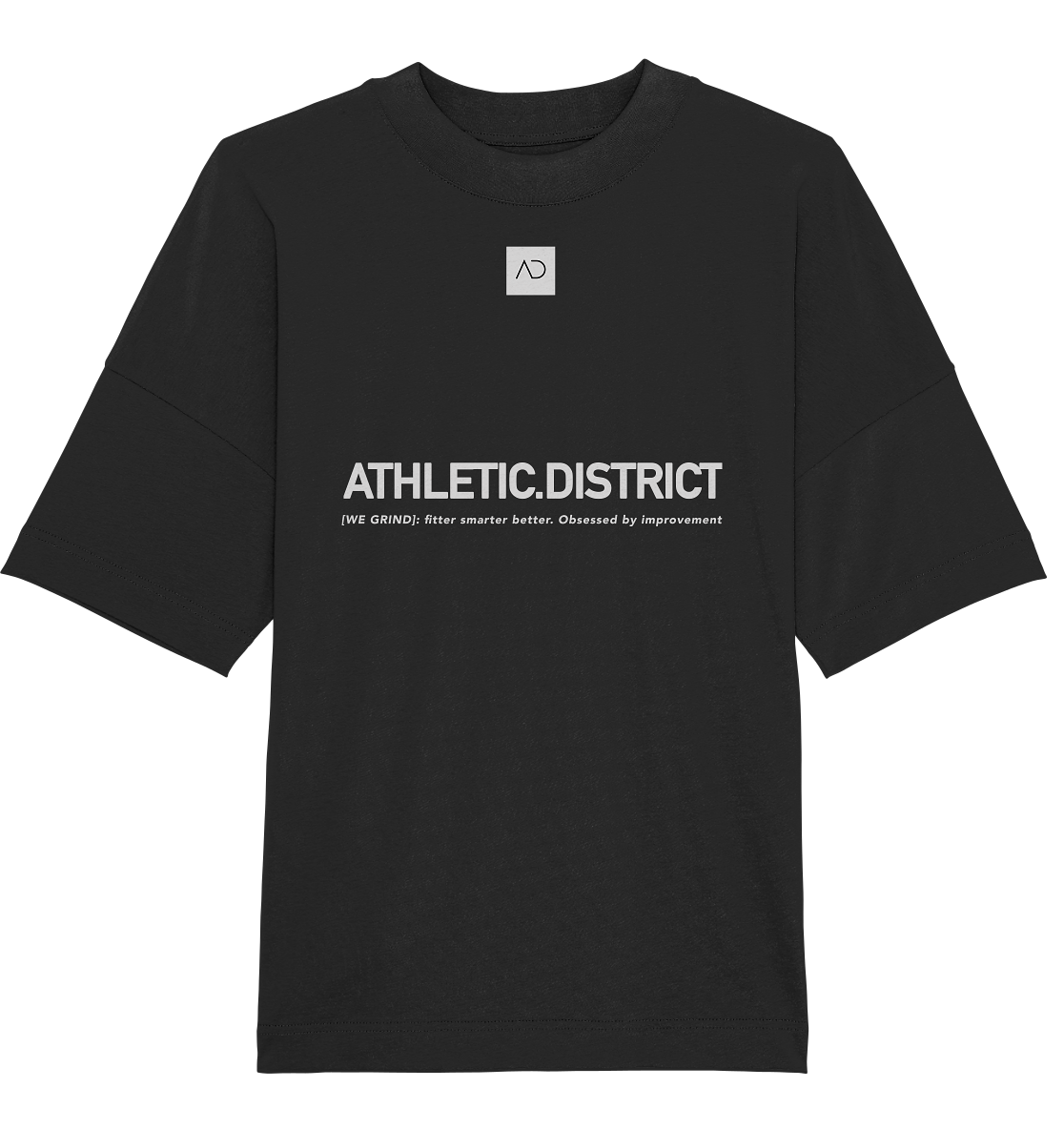 Athletic District - WE GRIND Kollektion - Organic Oversize T-Shirt-black grey print