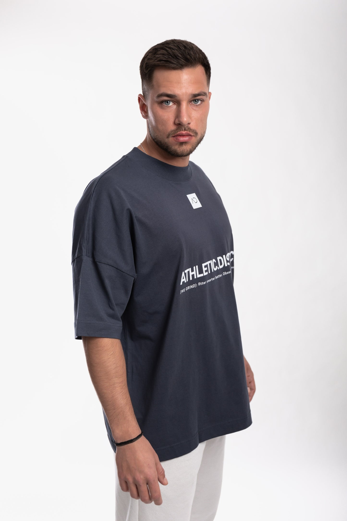 Athletic District - WE GRIND Kollektion - Organic Oversize T-Shirt - dark blue grey print