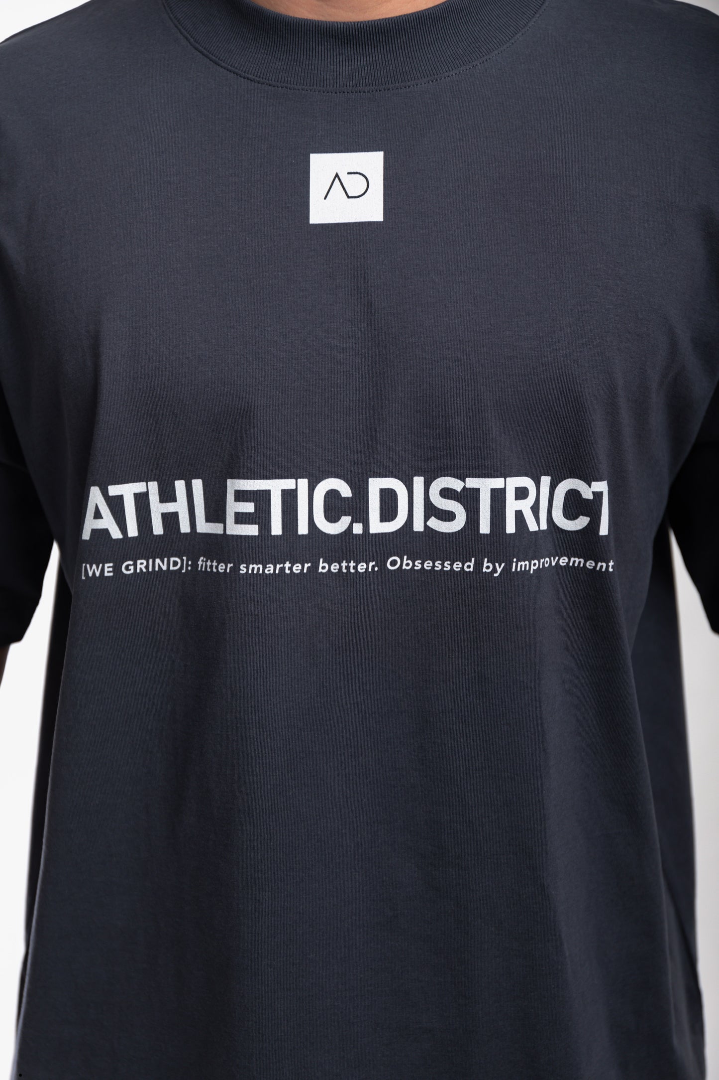 Athletic District - WE GRIND Kollektion - Organic Oversize T-Shirt - dark blue grey print