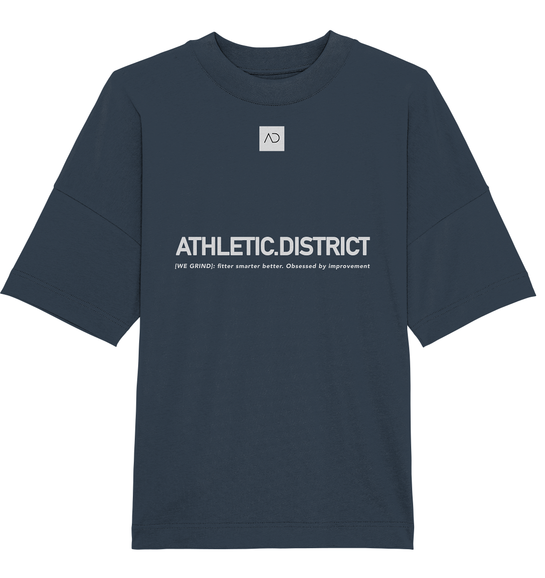 Athletic District - WE GRIND Kollektion - Organic Oversize T-Shirt - dark blue grey print